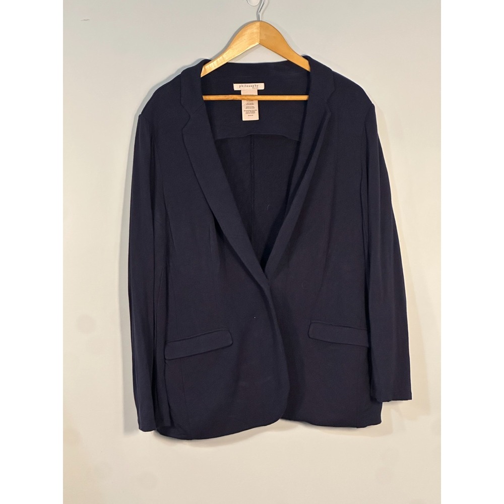 Philosophy Navy Blue Blazer Jacket with Pockets/Buttons XXL